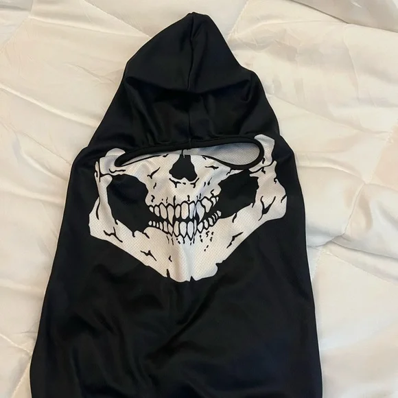 Black Skull Hooded One Piece baklava face mask - Picture 1 of 3